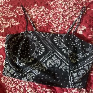 Altar'd State Black and White Crop Camisole